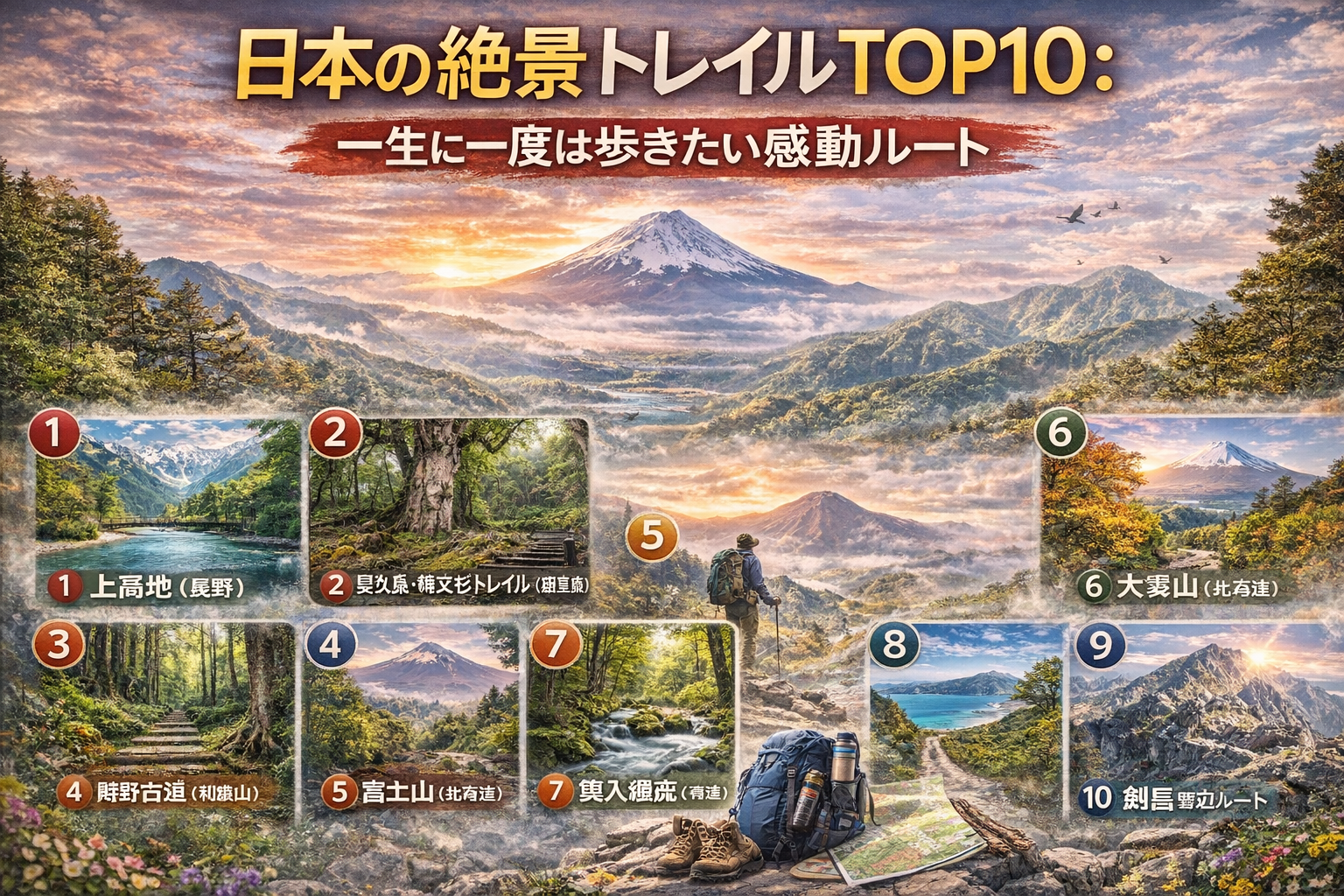 日本の絶景トレイルTOP10:一生に一度は歩きたい感動ルート