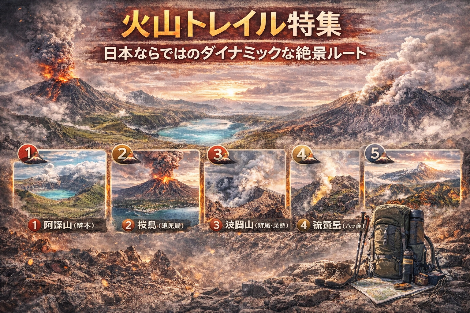 火山トレイル特集:日本ならではのダイナミックな絶景ルート
